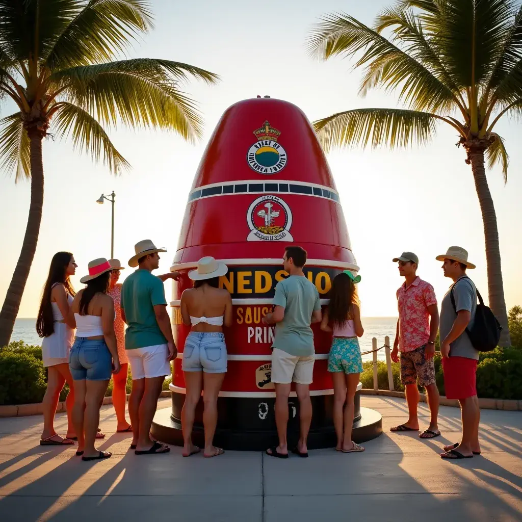 Яркие лодки, плавающие у берегов острова Ки Уэст