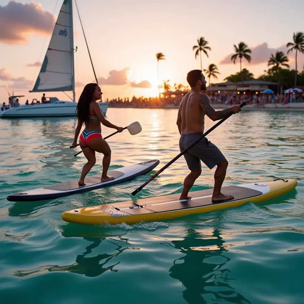 Солнце, заходящее за горизонт, отражающееся в воде