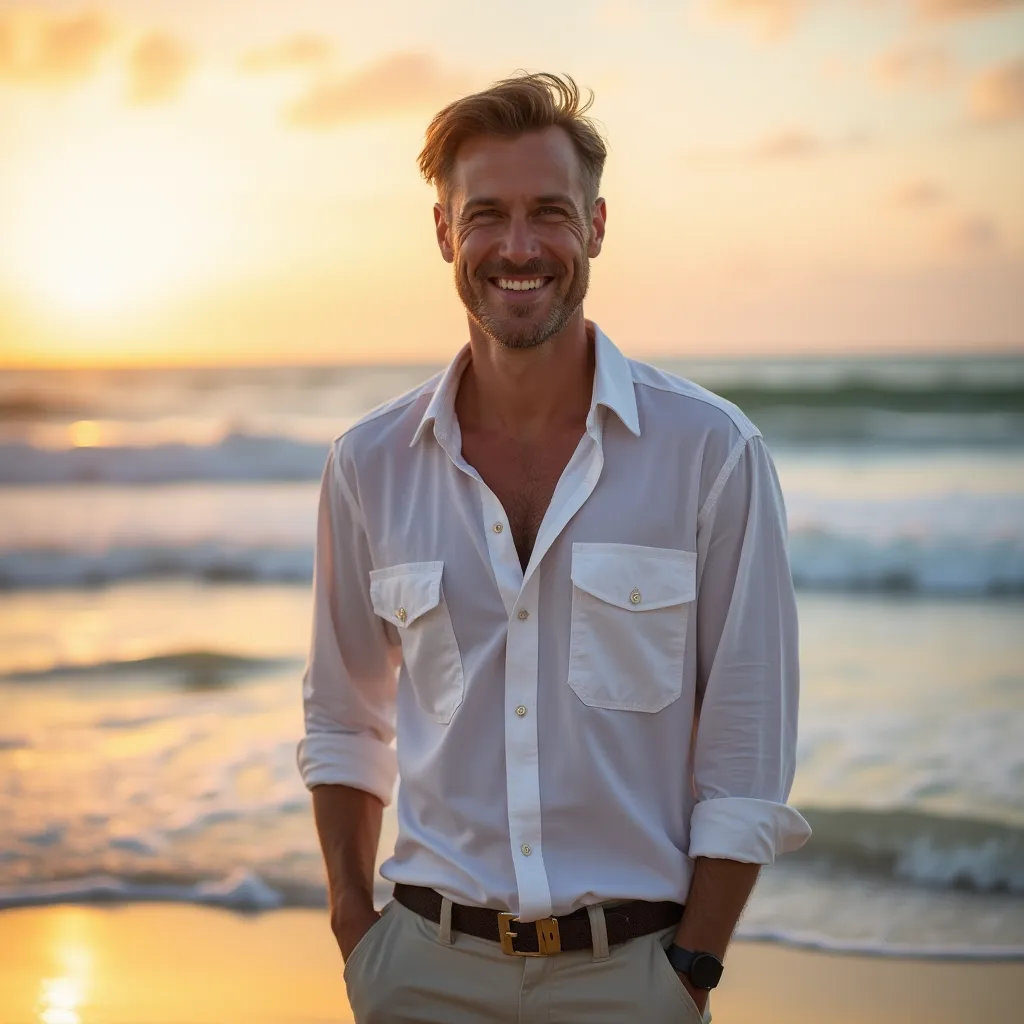 Семья, собирающаяся на пикник во время заката